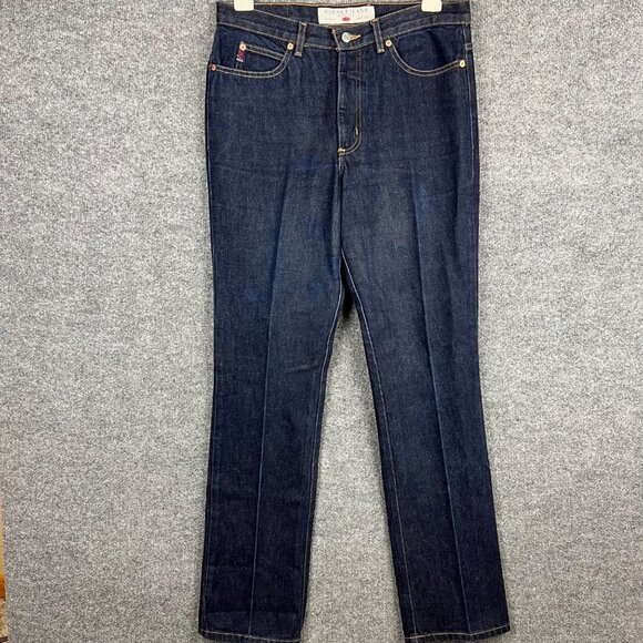 Vintage Men's Guess Jeans Boot Leg Low Waist Sz 32 Dark Wash Blue - Picture 2 of 9